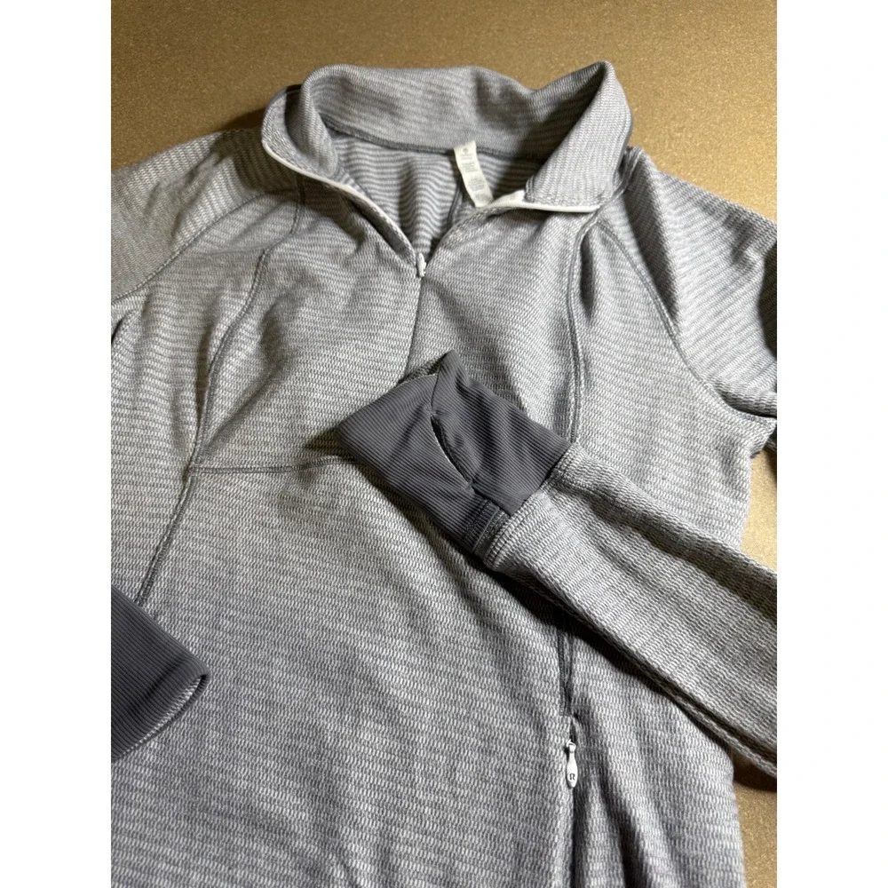 Lululemon Rest Less 1/4 Zip Pullover‎ Grey Space Dye Running Top Size 6